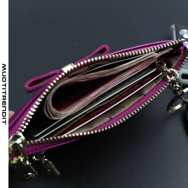 uusi öljyvahanahallinen kolikkokukkaro naispuolinen pieni käsirahakukkaro nahkalompakkokorttikotelo violetti