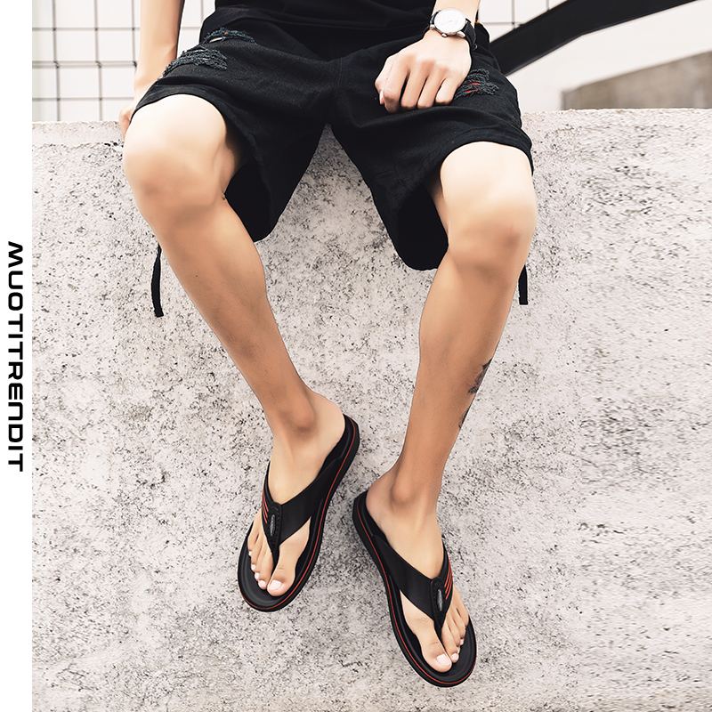 varvassandaalit - miesten kesäpersoonallisuuden pehmeä ulkopohja sandaalit - musta