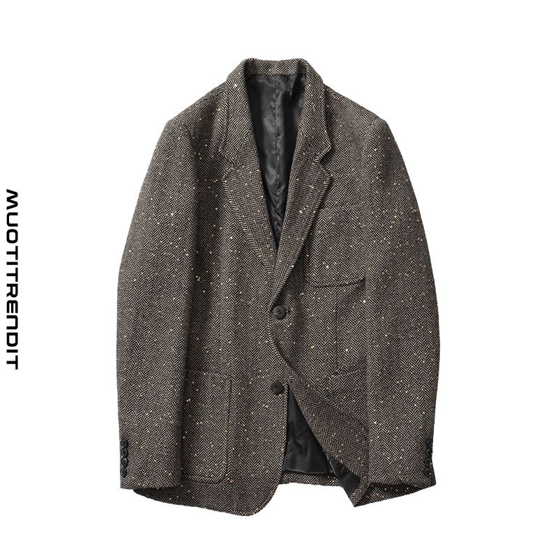 villan miesten puku takki muoti ohut takki lyhyt ruskea